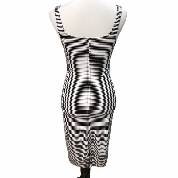 Zara Women's Trafaluc  Black and White Striped Tank Sheath Bodycon Dress Small - Picture 4 of 7